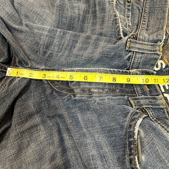 Express Jeans Mens 32x30 Blue Medium Wash Low Rise Loose Bootcut Blake Western - Picture 8 of 14